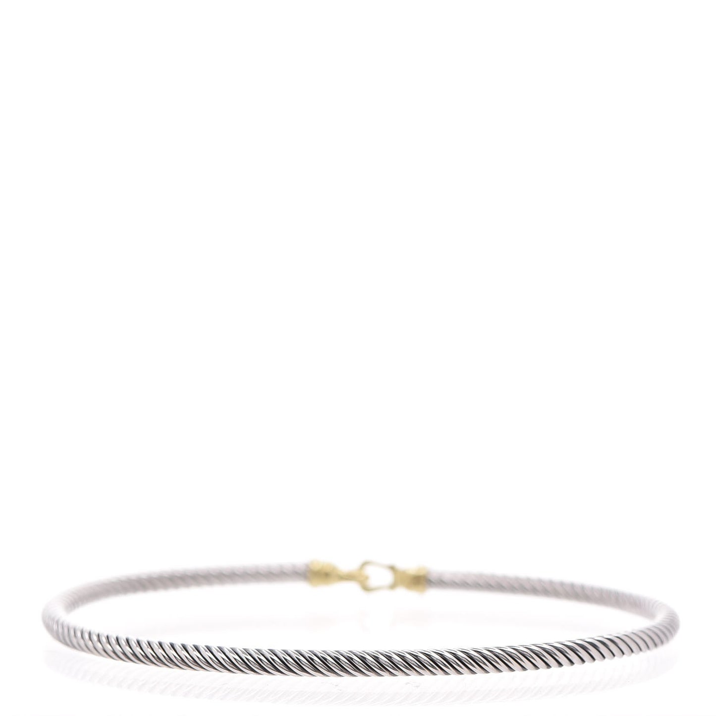 Sterling Silver 18K Yellow Gold 3mm Cable Buckle Bracelet