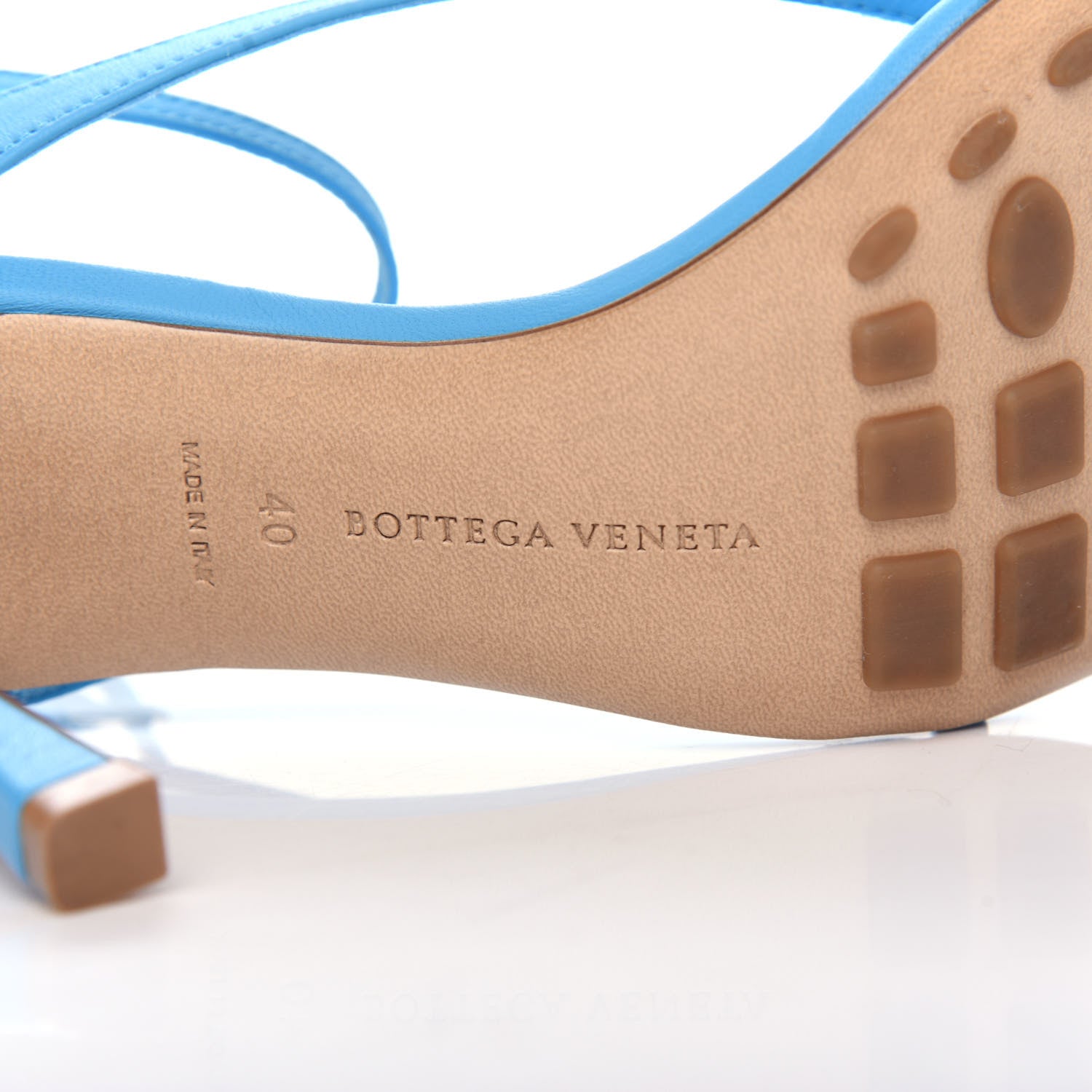 Bottega Veneta Lambskin Stretch Multi Strap 90mm Sandals 40 Sky Blue 9 of 10