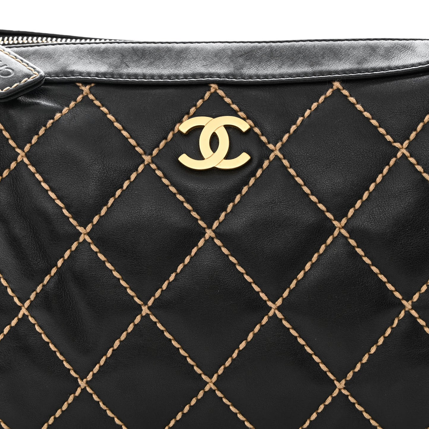 Calfskin Wild Stitch Hobo Black