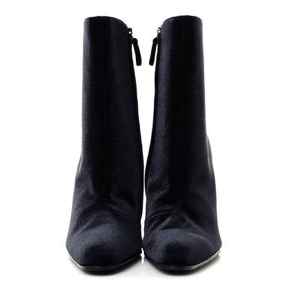 Balenciaga Smooth Velvet Ankle Boots 39 Navy 4 of 11