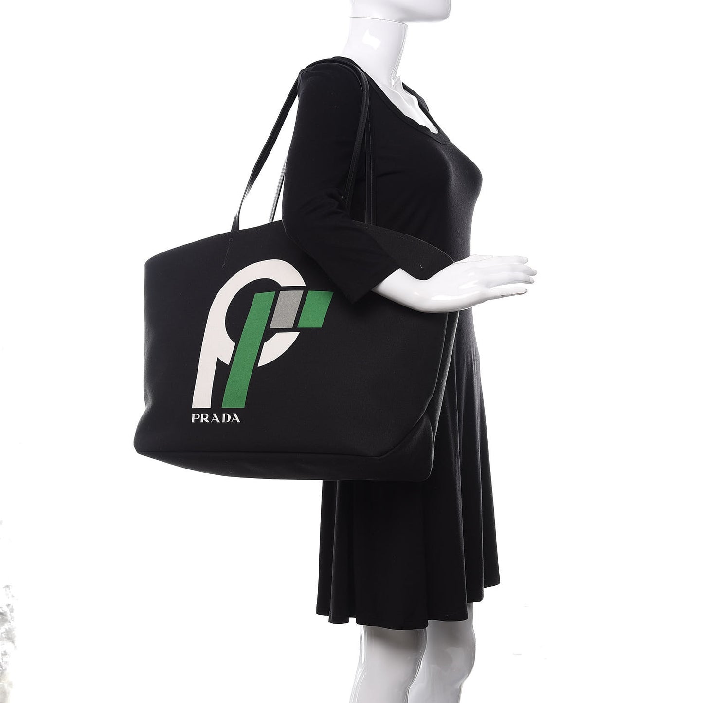Canvas Racing Logo Tote Black