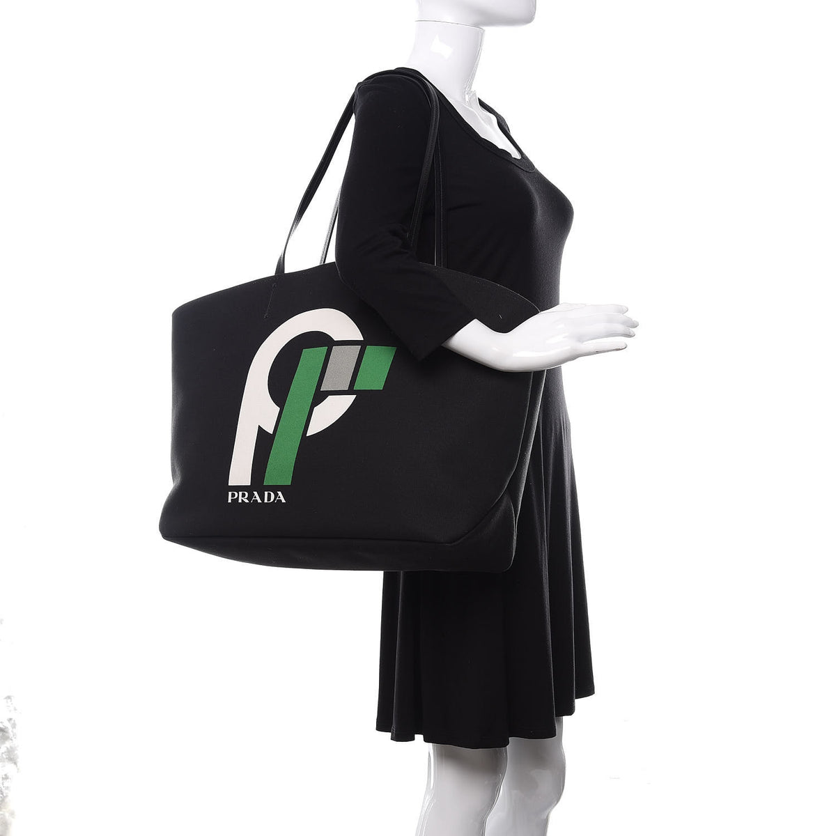 Canvas Racing Logo Tote Black