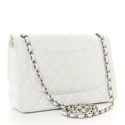 Chanel Caviar Quilted Jumbo Double Flap White 3 of 11