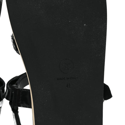 Chanel Laminated Goatskin Chain Sandals 41 Black 41 Black 6 of 9