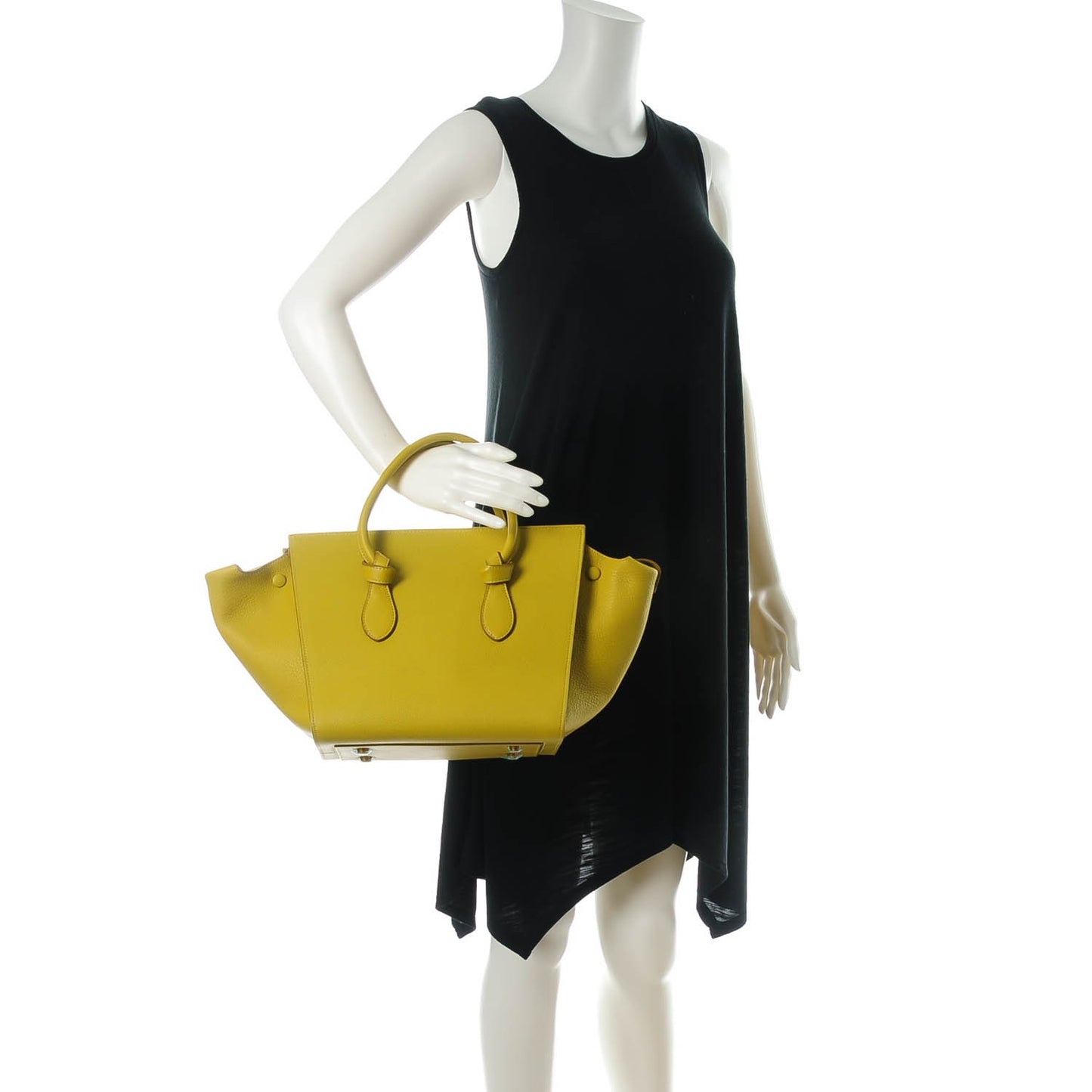 Crisped Calfskin Mini Tie Knot Tote Chartreuse