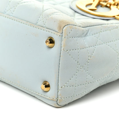 Christian Dior Lambskin Cannage Mini Lady Dior Light Blue 9 of 29