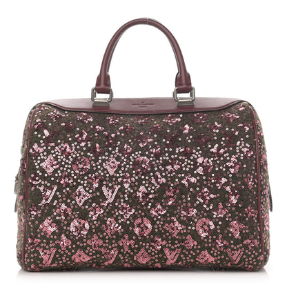Louis Vuitton Sequin Monogram Sunshine Express Speedy Burgundy 1 of 15