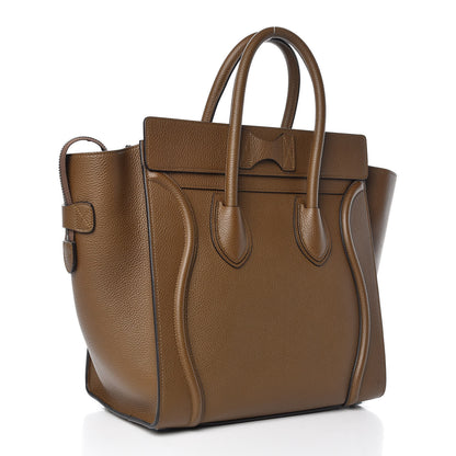 Celine Drummed Calfskin Mini Luggage Moss Green 3 of 9