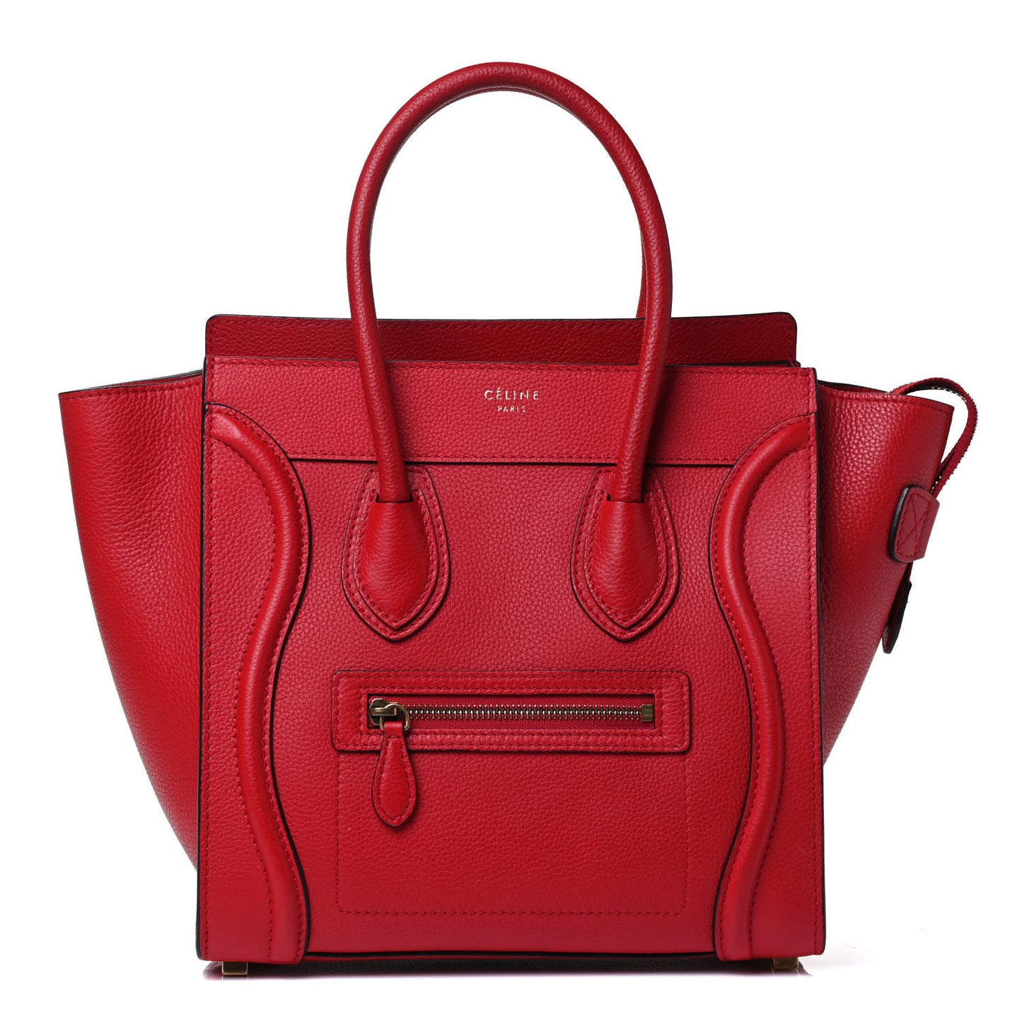 Drummed Calfskin Micro Luggage Red