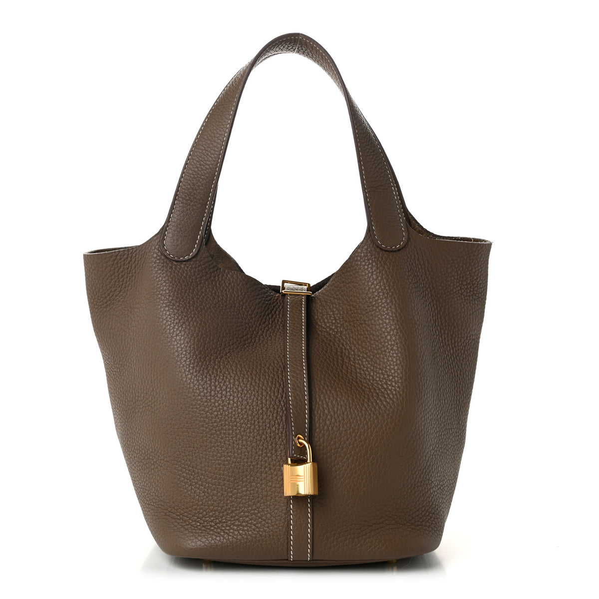 Hermes Taurillon Clemence Picotin Lock 22 MM Etoupe 1 of 10