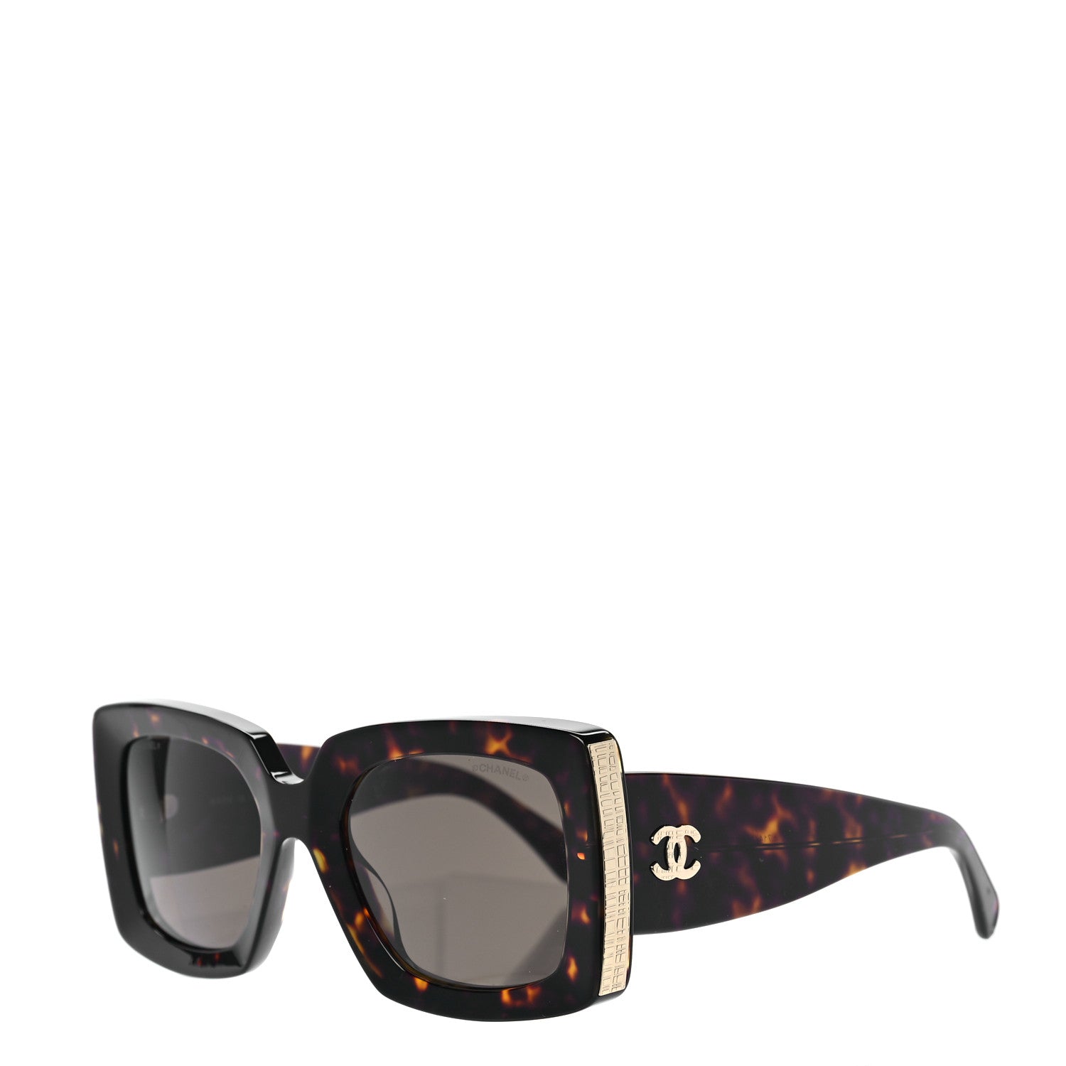 Chanel Acetate Rectangle Sunglasses 5435 Tortoise 1 of 7