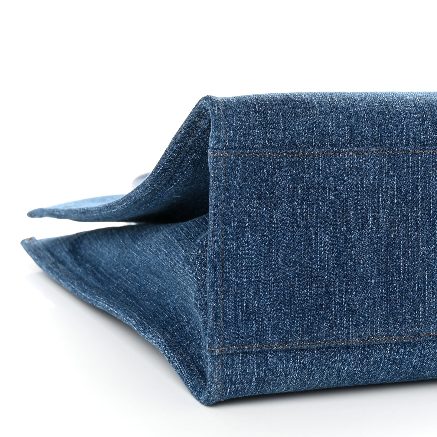 Denim Calfskin La Medusa Tote Bag Blue