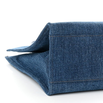 Versace Denim Calfskin La Medusa Tote Bag Blue 8 of 9