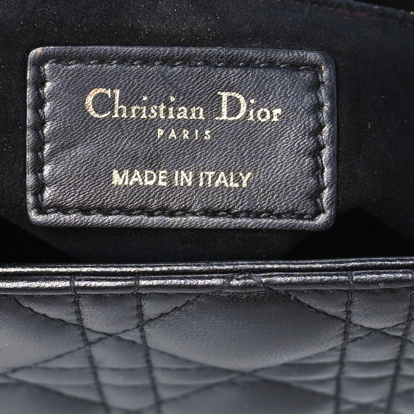 Lambskin Cannage Medium Lady Dior Black