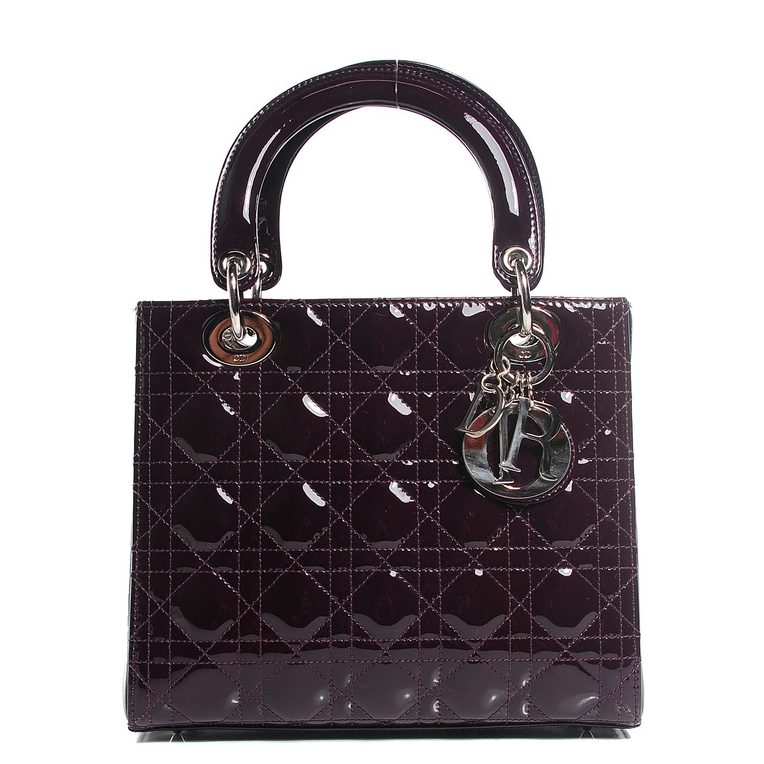 Christian Dior Patent Cannage Medium Lady Dior Purple 1 of 8