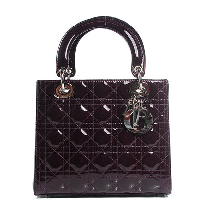 Christian Dior Patent Cannage Medium Lady Dior Purple 1 of 8