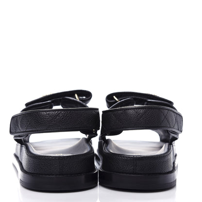 Chanel Grained Calfskin Velcro Dad Sandals 40 Black 7 of 11