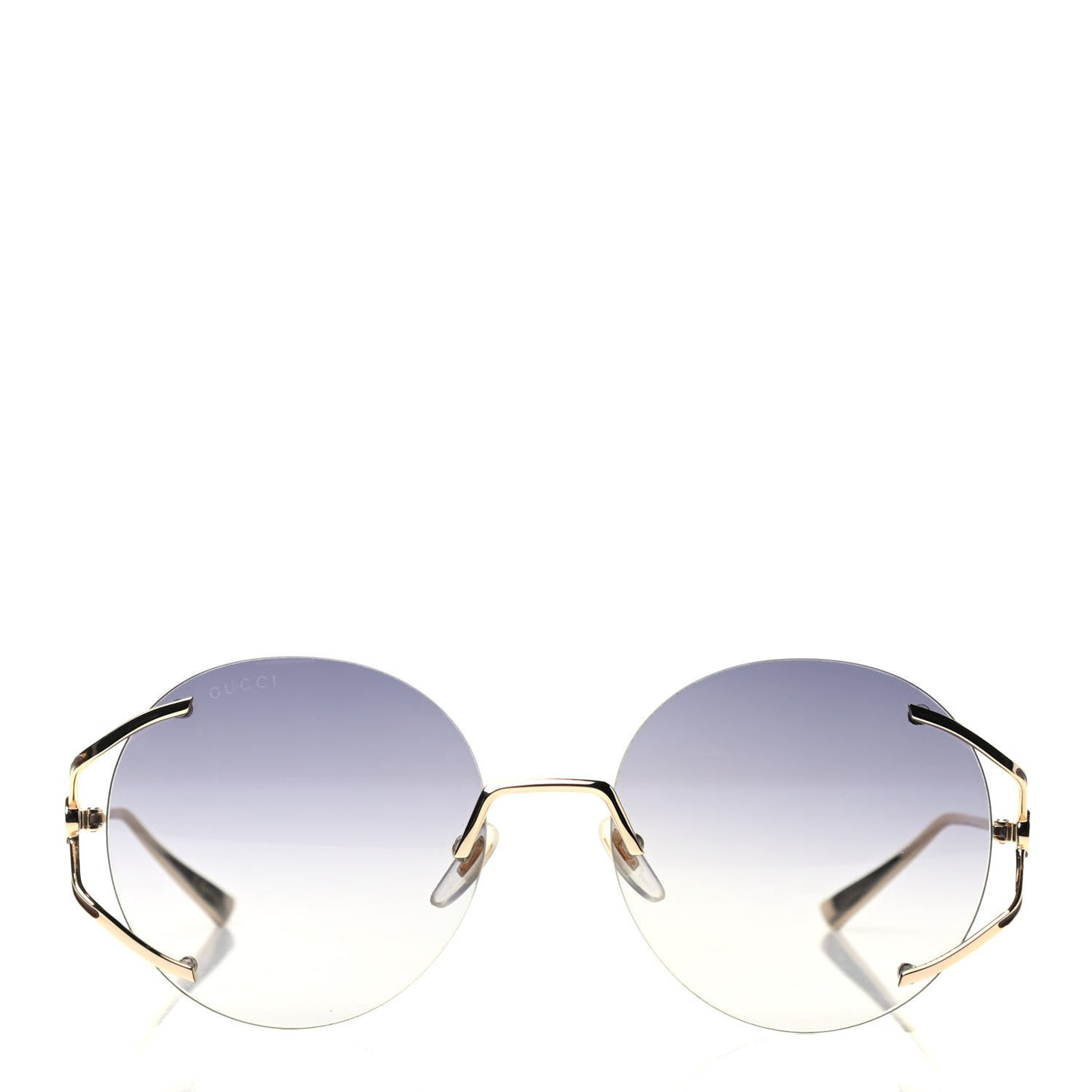 Metal Oversized Round Frame Sunglasses GG0645S Gold Grey