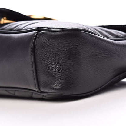 Gucci Calfskin Matelasse Medium GG Marmont Shoulder Bag Black 10 of 11