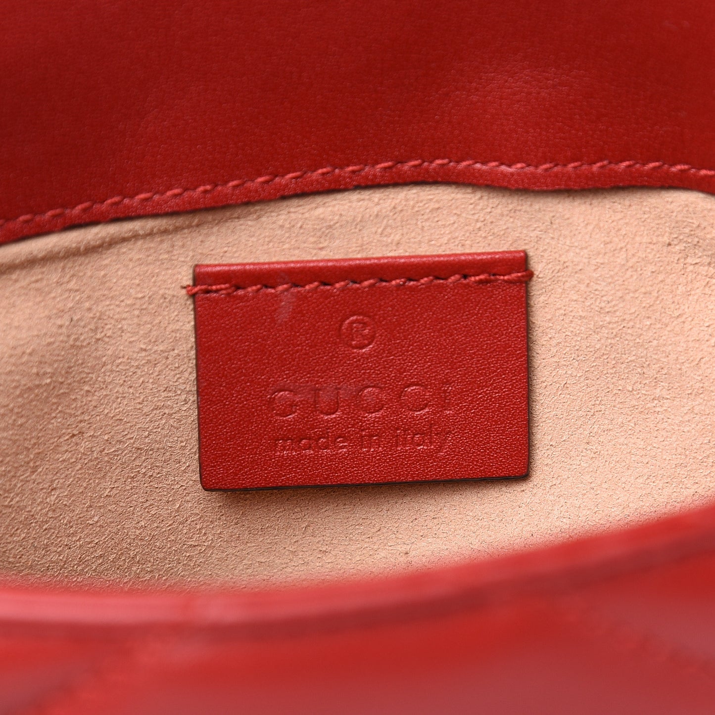 Calfskin Matelasse Super Mini GG Marmont Shoulder Bag Hibiscus Red