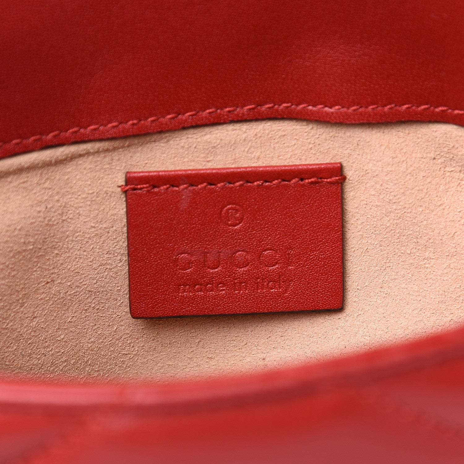 Gucci Calfskin Matelasse Super Mini GG Marmont Shoulder Bag Hibiscus Red 8 of 10