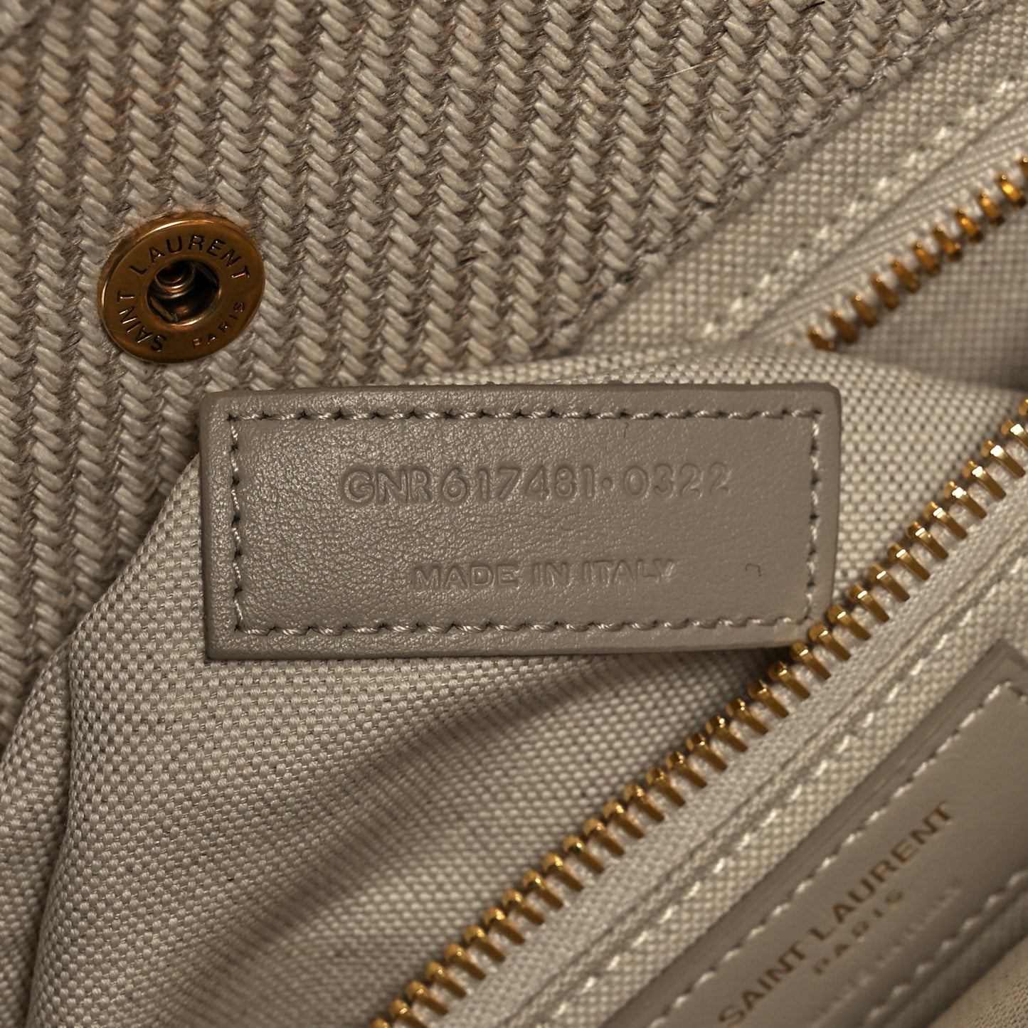 Linen Calfskin Small Rive Gauche Tote Beige Sea Salt