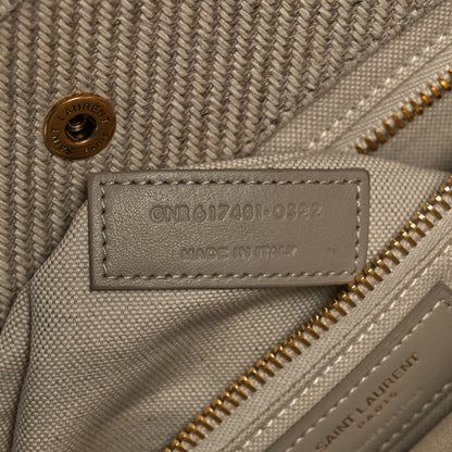 Saint Laurent Linen Calfskin Small Rive Gauche Tote Beige Sea Salt 7 of 12