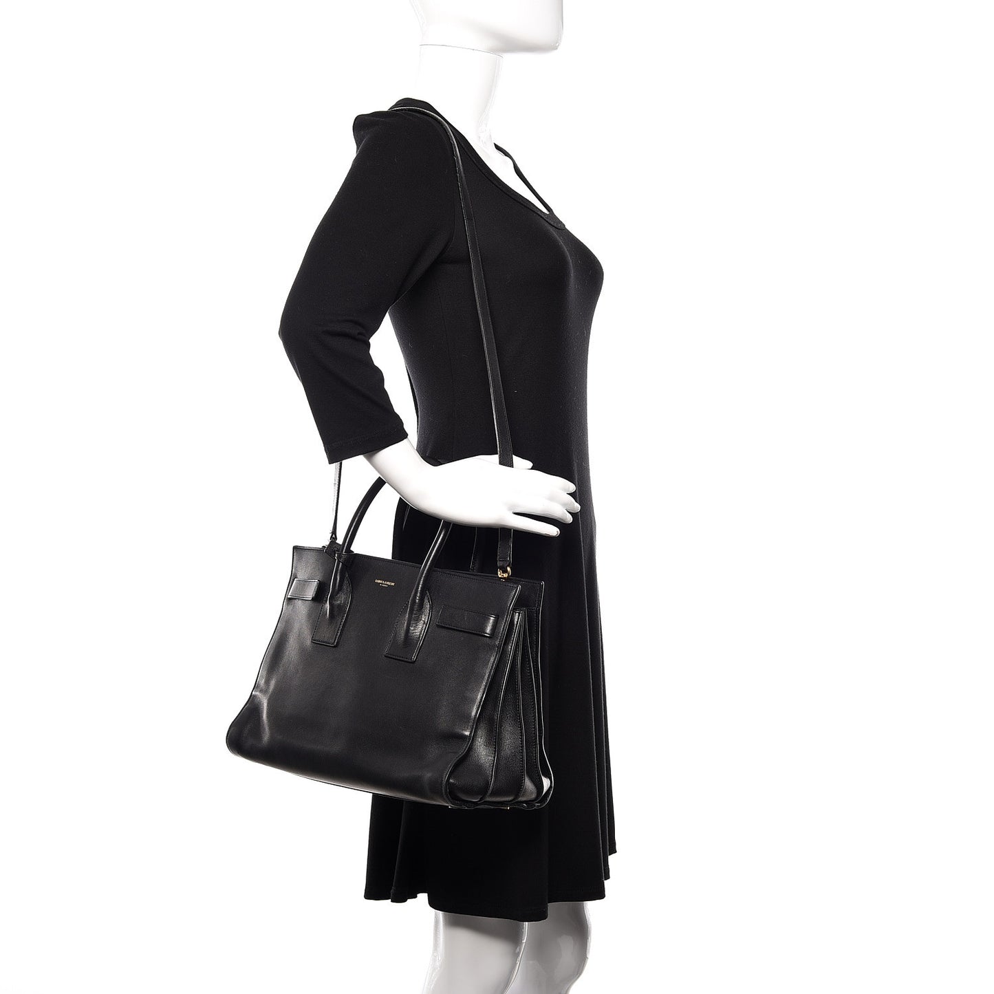 Calfskin Small Sac De Jour Black