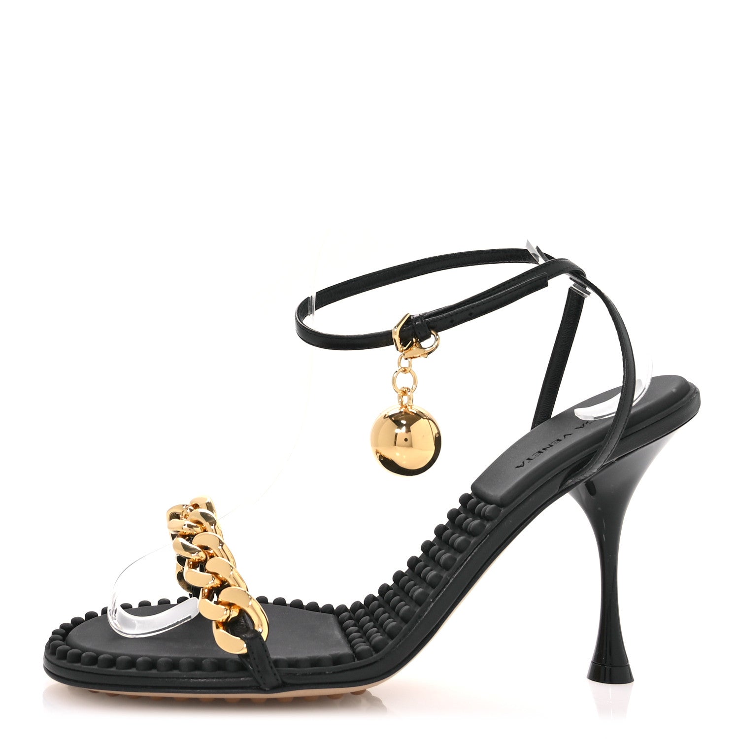Bottega Veneta Lambskin Dot 100mm Sandals 40 Black 1 of 8