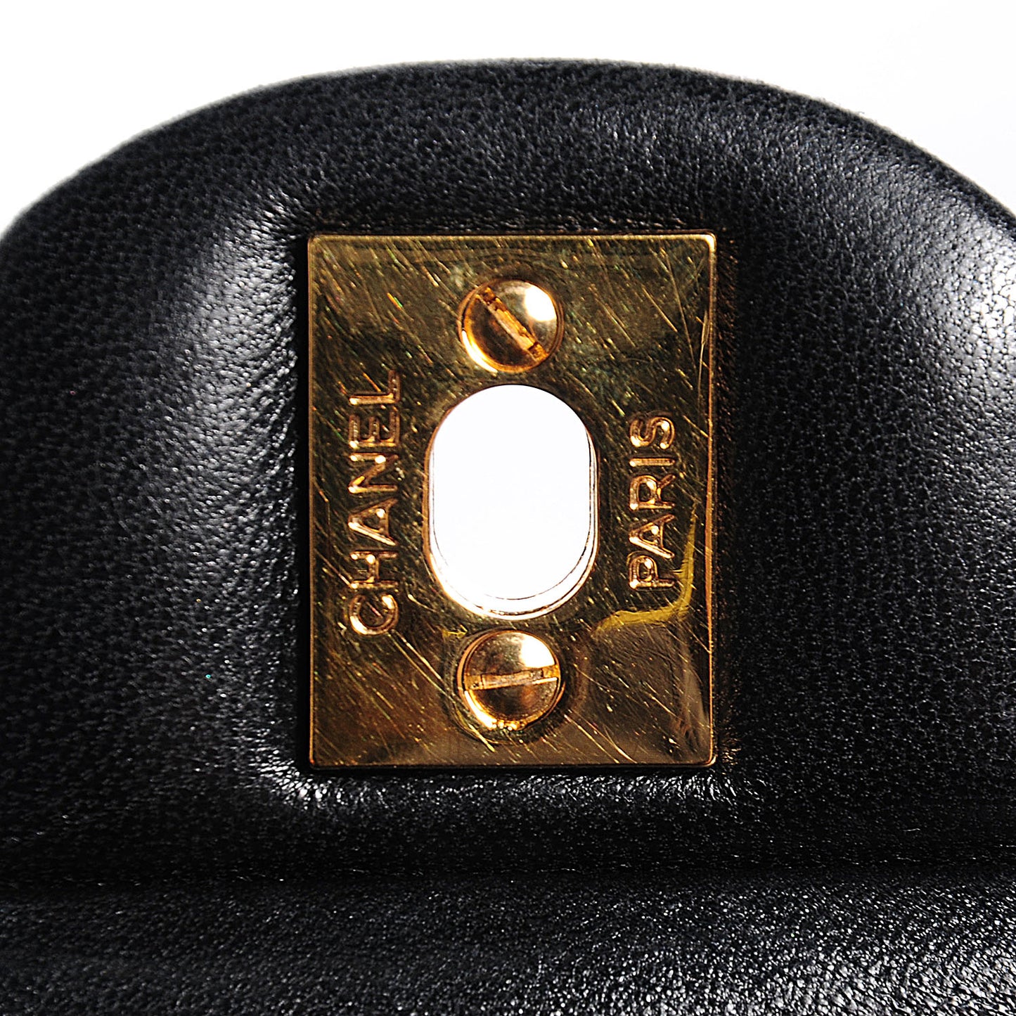 Lambskin Medium Double Flap Black