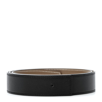 Hermes Swift Epsom 32mm Belt Strap Black Etoupe 2 of 8
