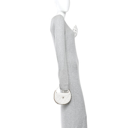 Chanel Lambskin Quilted Chain Around Pouch Hobo White 2 of 10