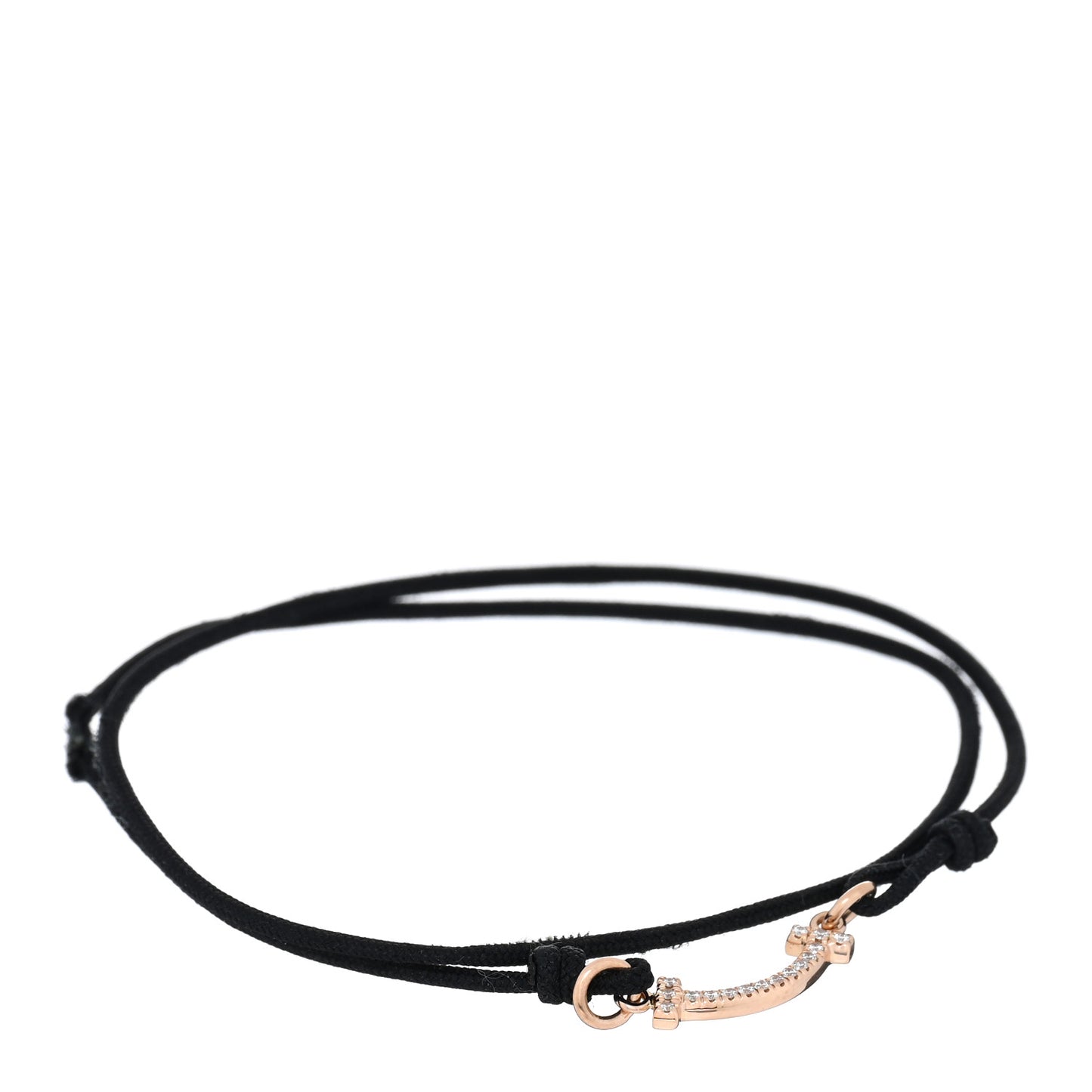 18K Rose Gold Diamond Mini T Smile Cord Bracelet