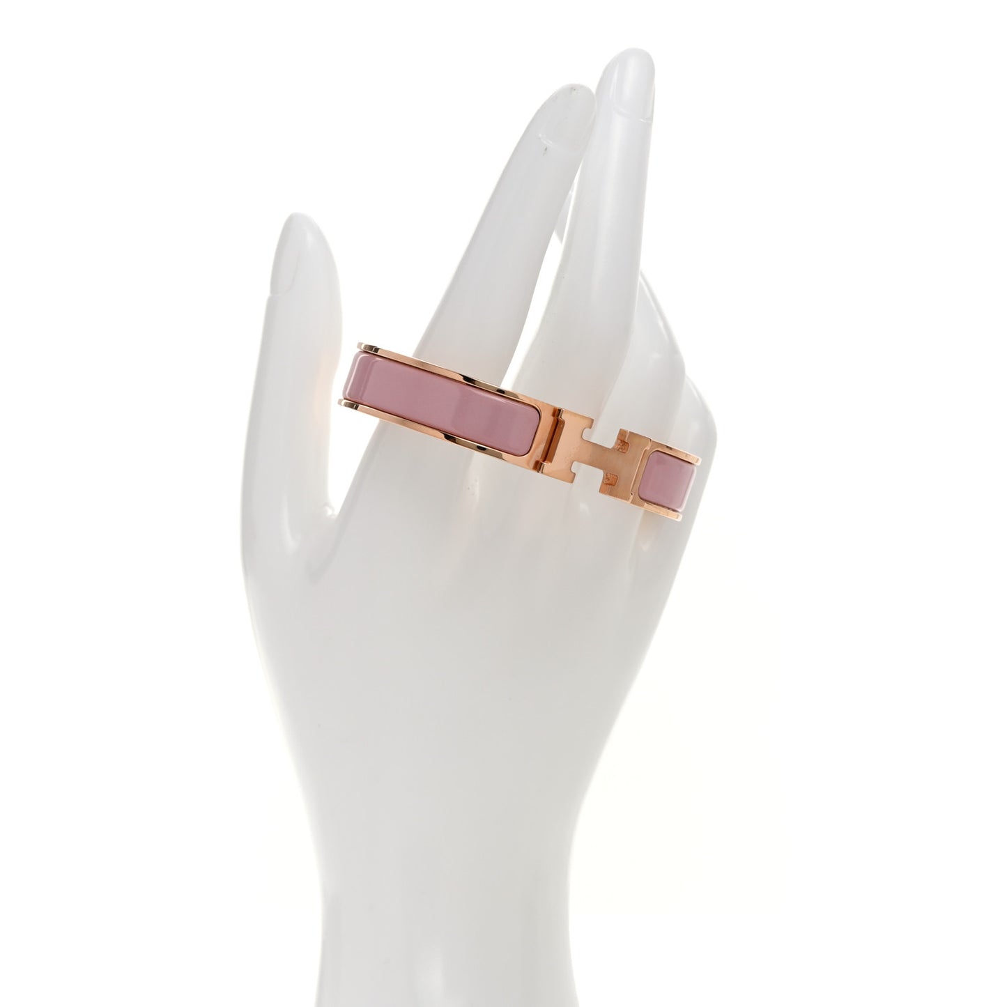 Enamel Narrow Clic Clac H Bracelet PM Rose Nacarat