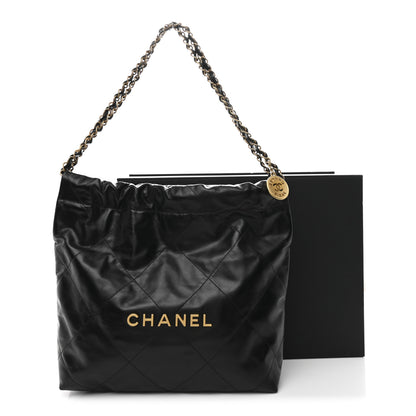 Chanel Shiny Calfskin Quilted Small Chanel 22 Black 13 of 13