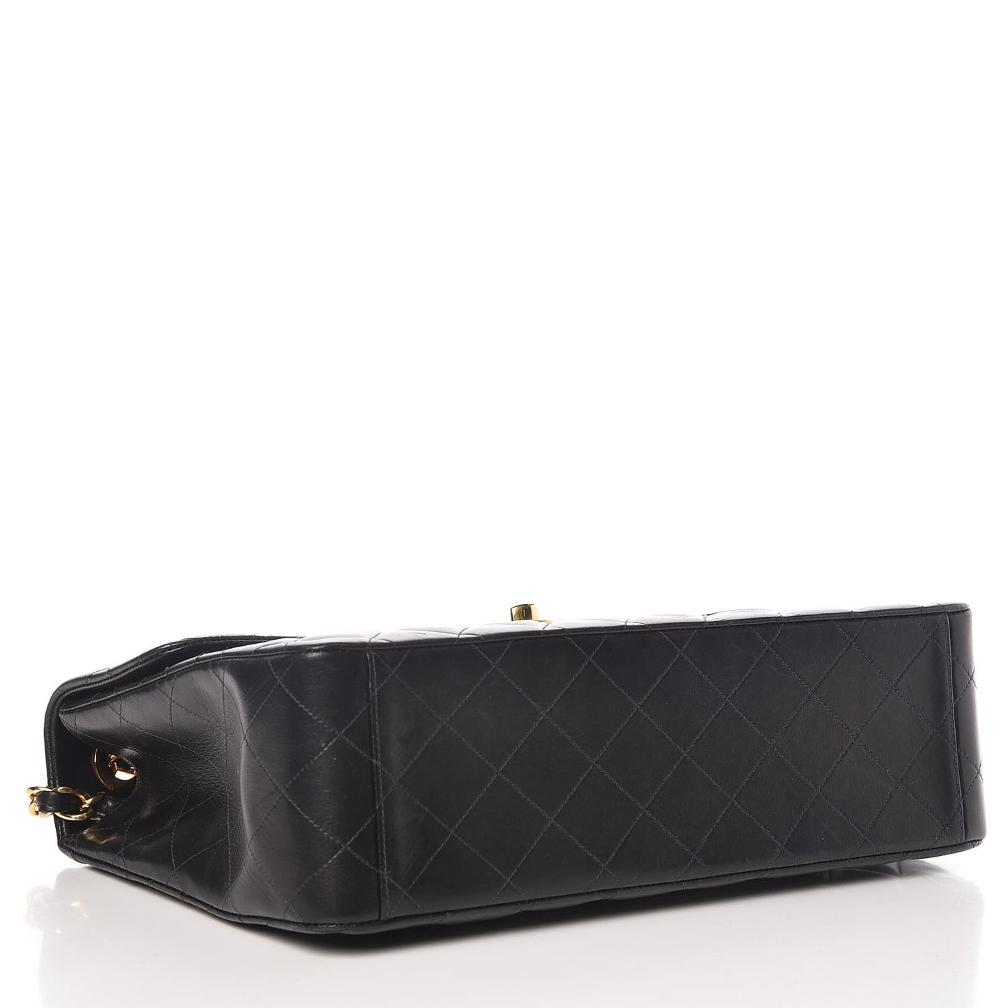 Lambskin Quilted XL Jumbo Single Flap Black