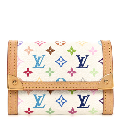 Louis Vuitton Monogram Multicolor Porte-Monnaie Plat Coin Purse White 1 of 6