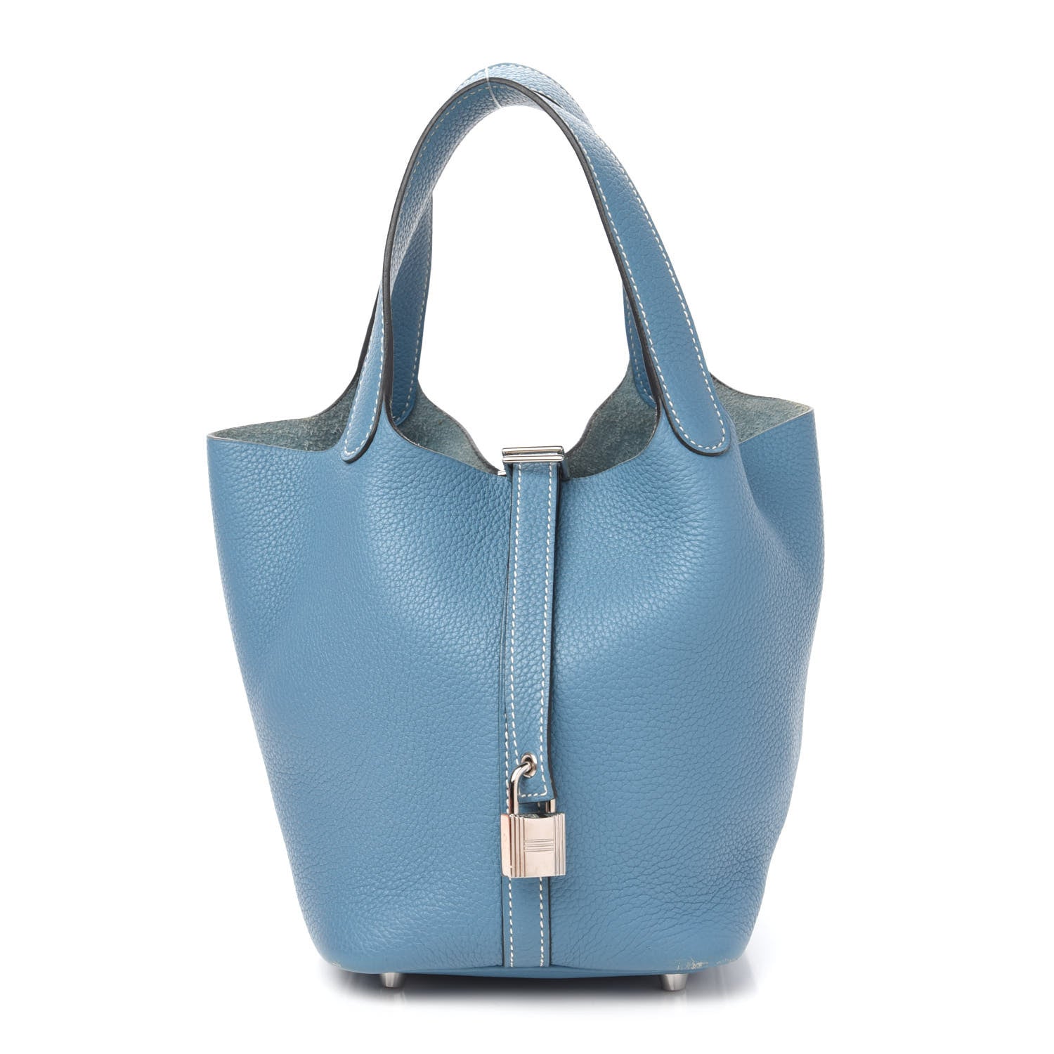Hermes Taurillon Clemence Picotin Lock 18 PM Blue Jean 1 of 11