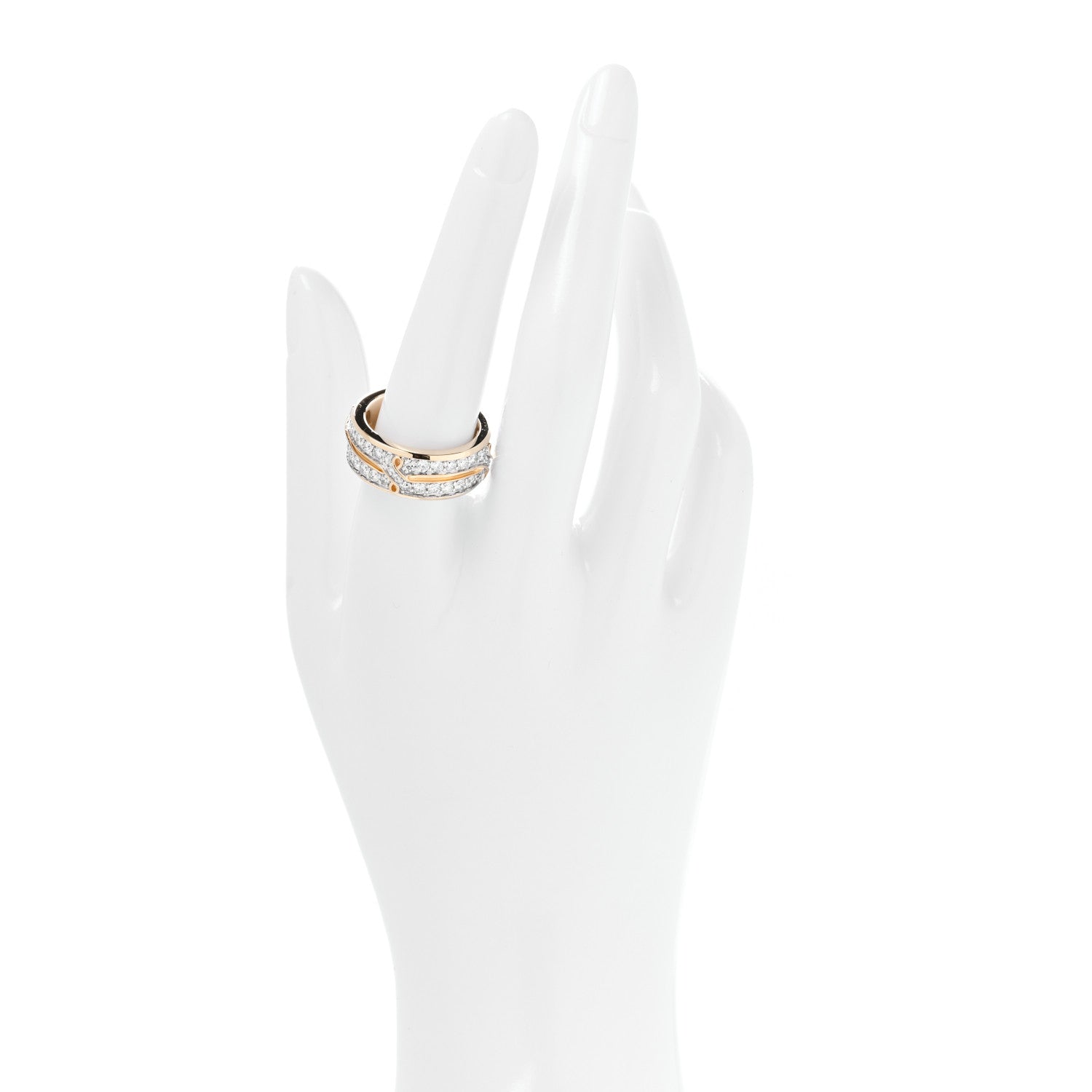 David Yurman 18K Yellow Gold Diamond 8mm Armory Band Ring 57 8 2 of 6