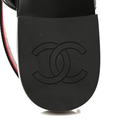 Chanel Crumpled Shiny Lambskin CC Slingback Mocassin 38.5 Black 9 of 11