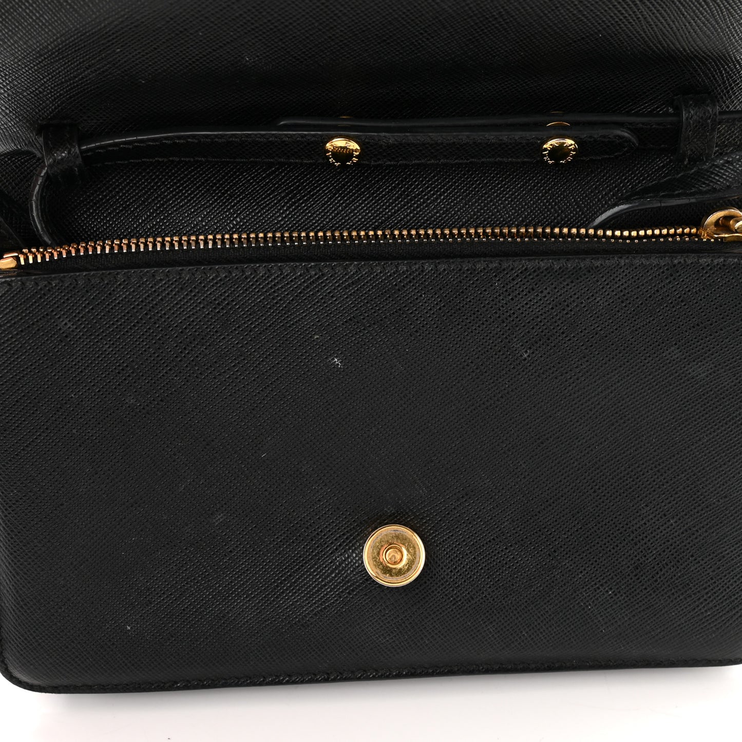 Saffiano Lux Bow Crossbody Bag Black