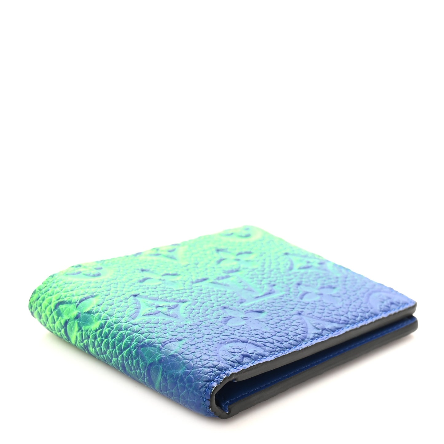 Taurillon Illusion Slender Wallet Bleu Vert