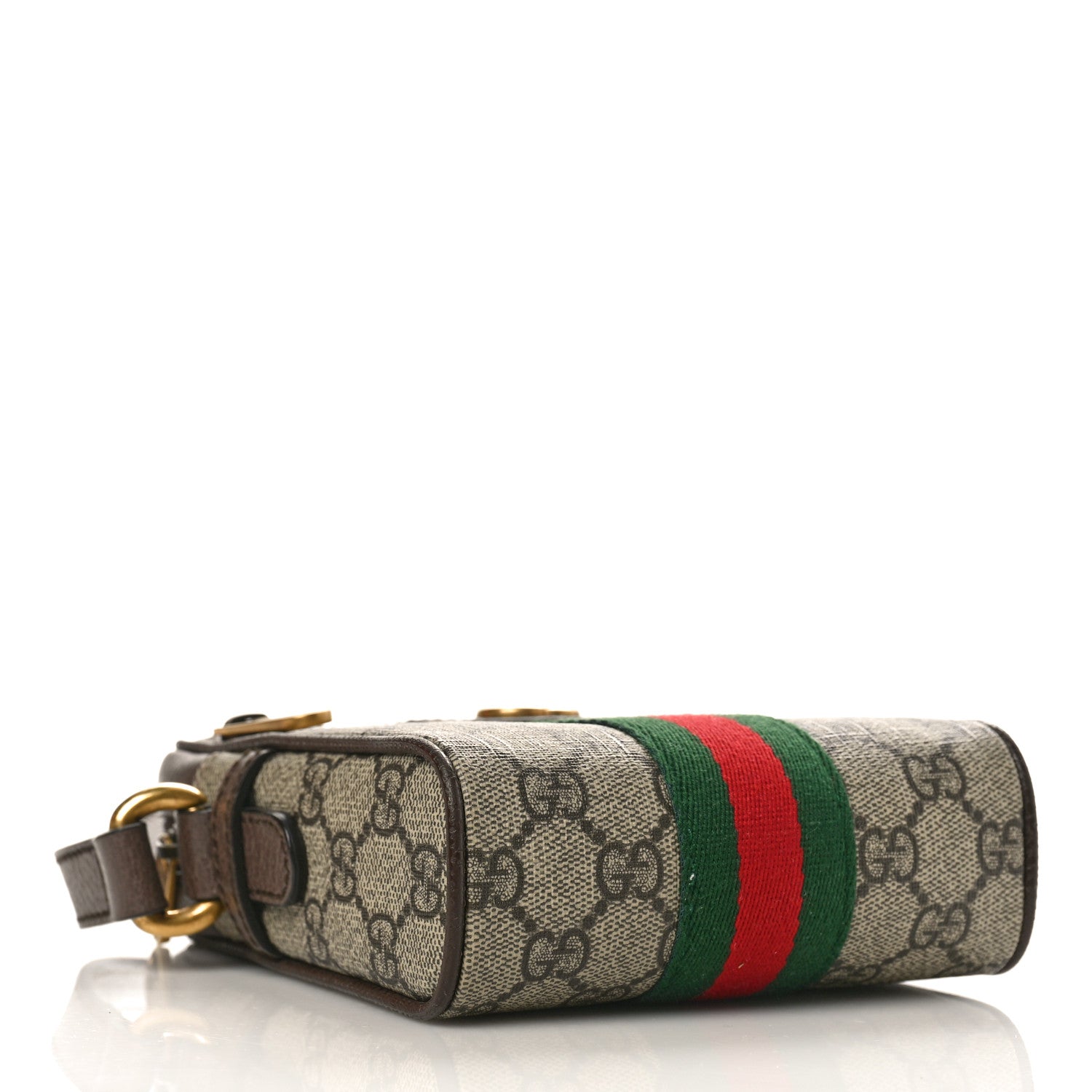 Gucci GG Supreme Monogram Web Mini Ophidia Messenger Brown 4 of 9