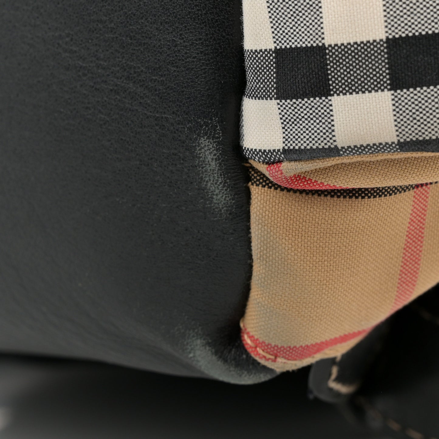 Nylon Vintage Check Medium Rucksack Backpack Antique Yellow