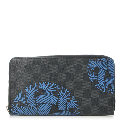 Louis Vuitton Damier Graphite Rope Zippy Organizer Wallet Blue 1 of 7