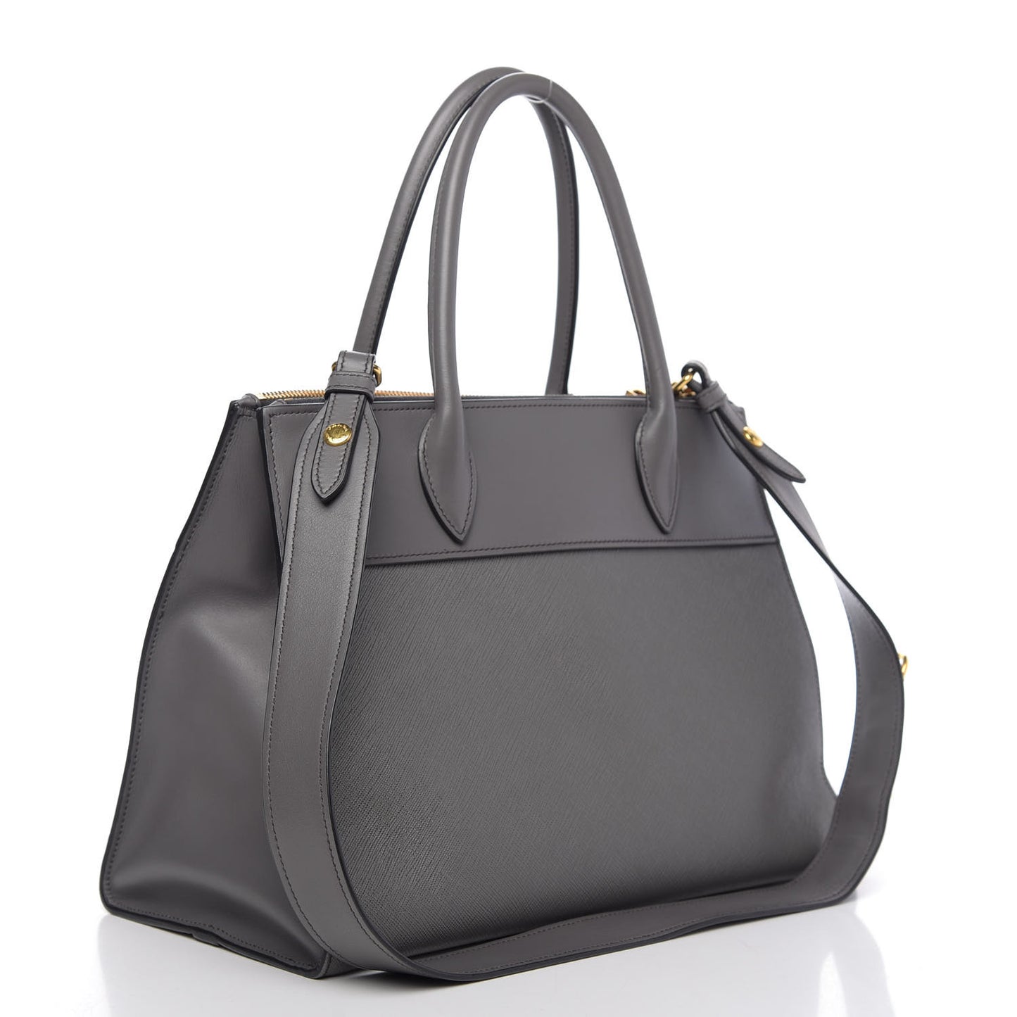 Saffiano City Calfskin Medium Esplanade Tote Mercurio