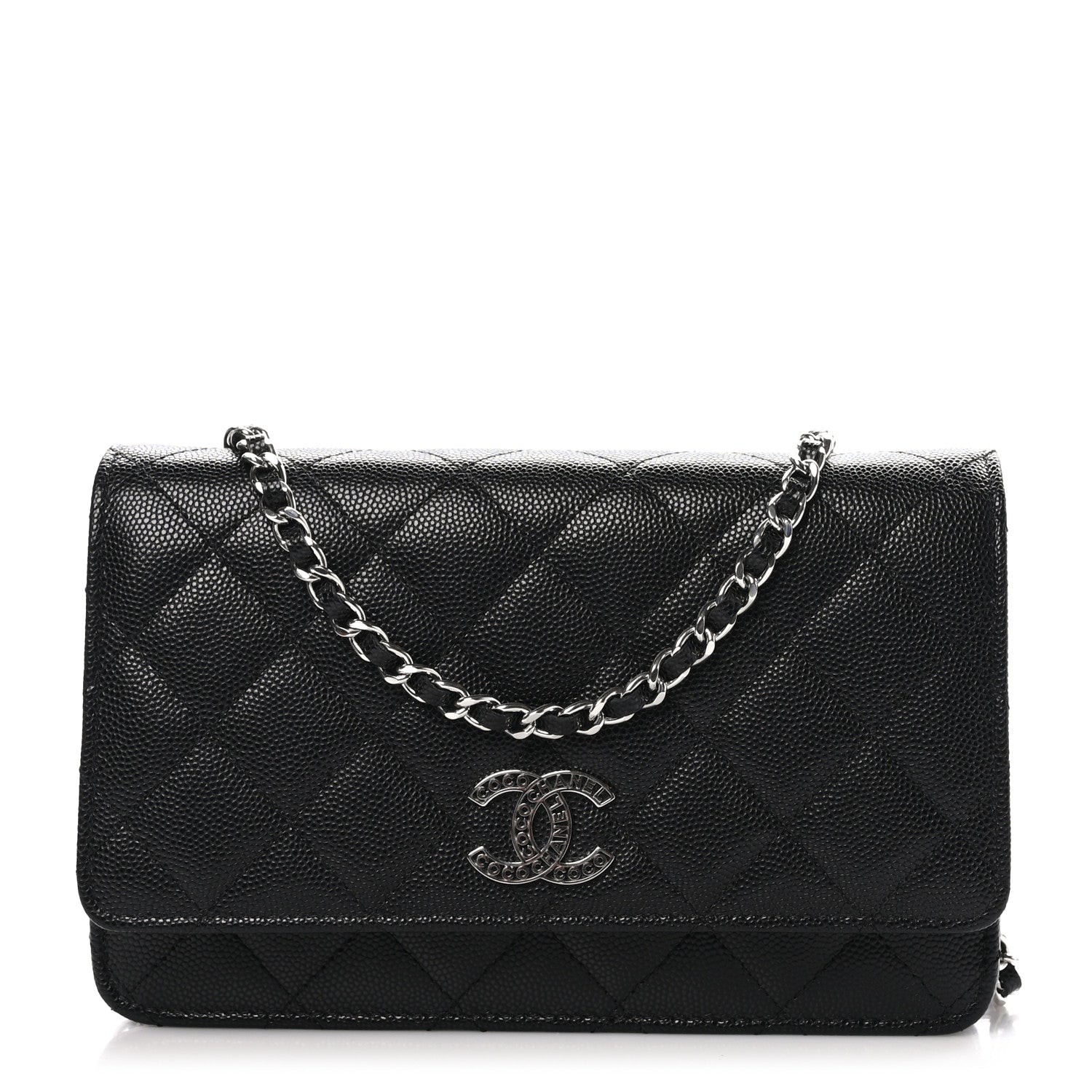 Chanel Caviar Quilted CC Logo Wallet on Chain WOC Black 1 of 11