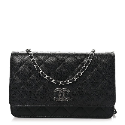 Chanel Caviar Quilted CC Logo Wallet on Chain WOC Black 1 of 11
