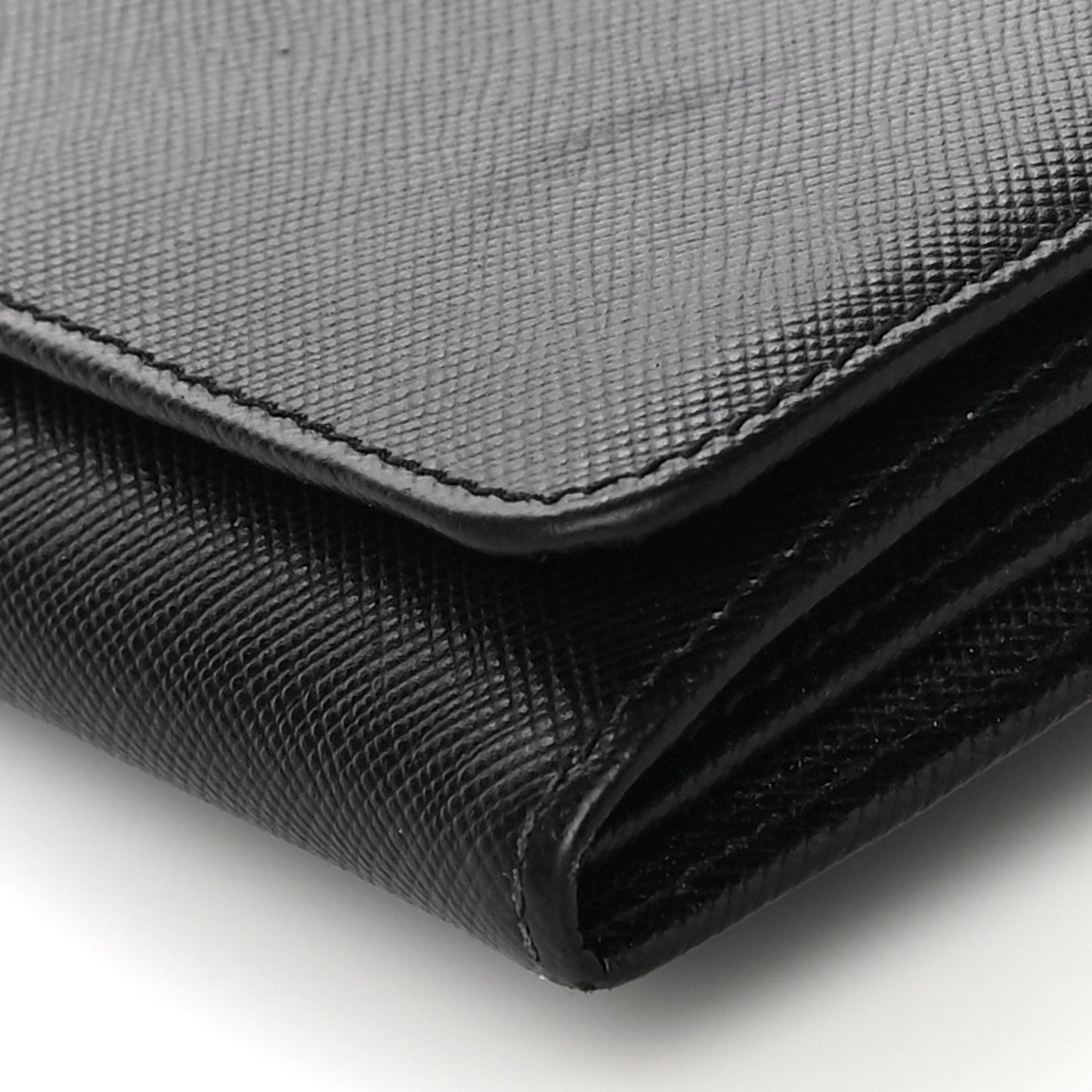 Saffiano Metal Continental Flap Wallet Black