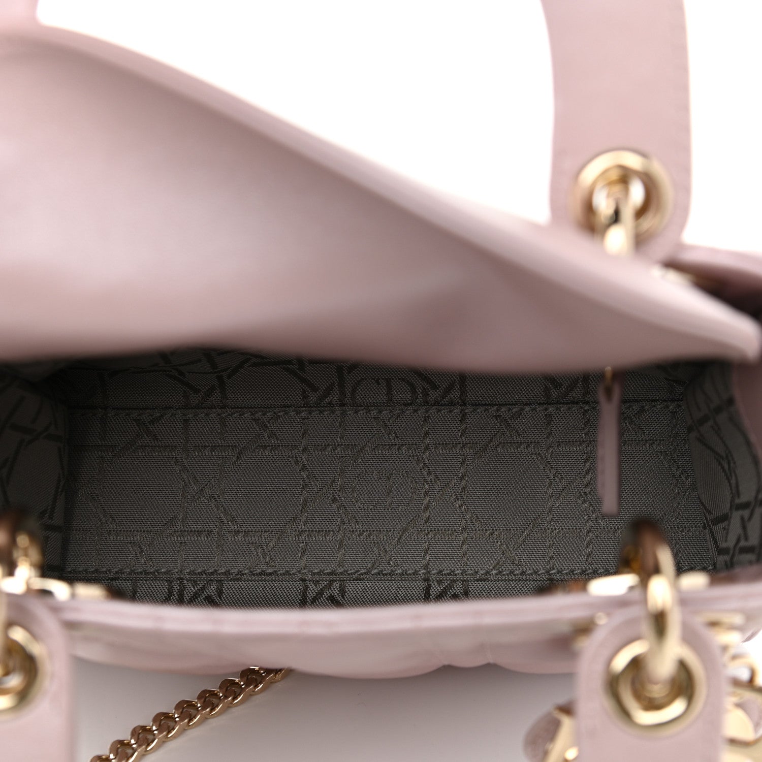 Christian Dior Metallic Lambskin Cannage Mini Lady Dior Lotus 5 of 10